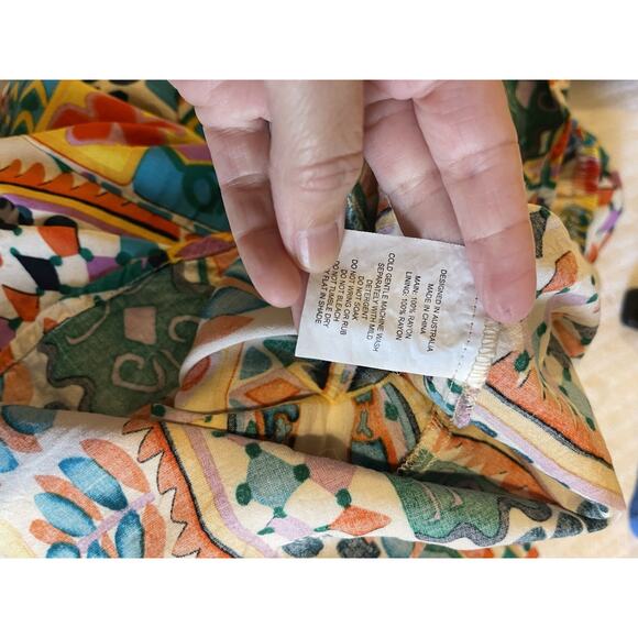 PAPER HEART Anthropologie Vacation Resort Tropical Print Maxi Dress S - Picture 6 of 7